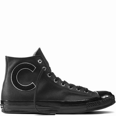 Converse Chuck Taylor All Star '70 Wool Wordmark High Tops Mens - Black/White/Black Shoes (387CYHJA)